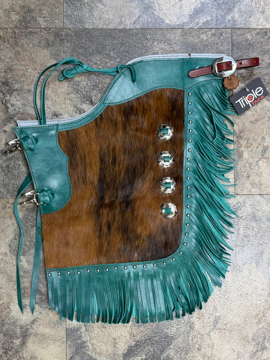 Kids Cowhide Chinks with Dots
