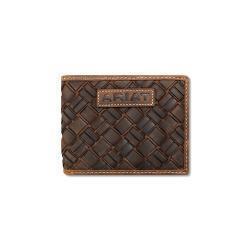 Ariat Basket Weave Bifold Wallet - Medium Brown