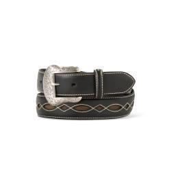 Ariat 1-1/2" Boot Stitch Filigree Cutouts Belt - Black