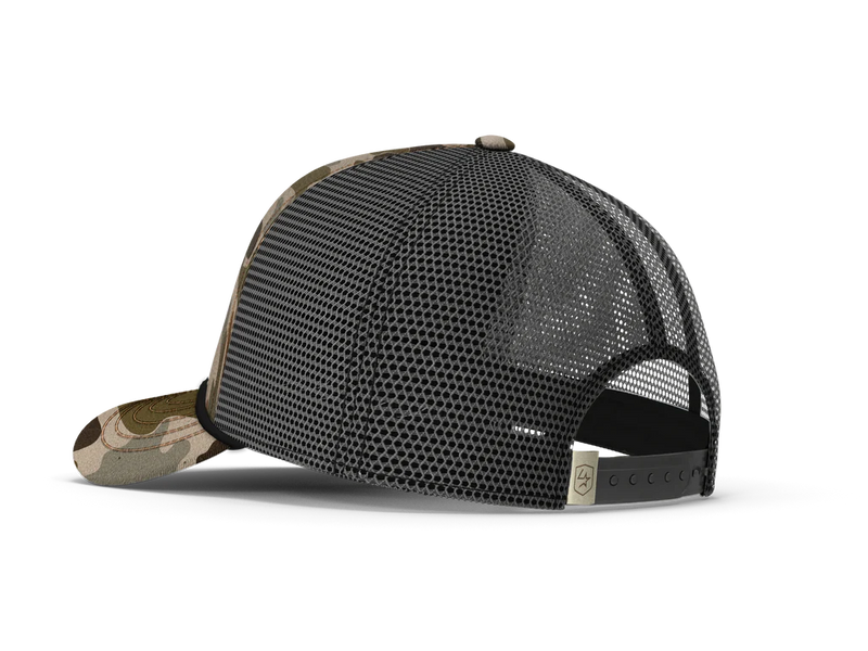 Load image into Gallery viewer, Lone Star Ropes Script Trucker Ball Cap - Old School Camo
