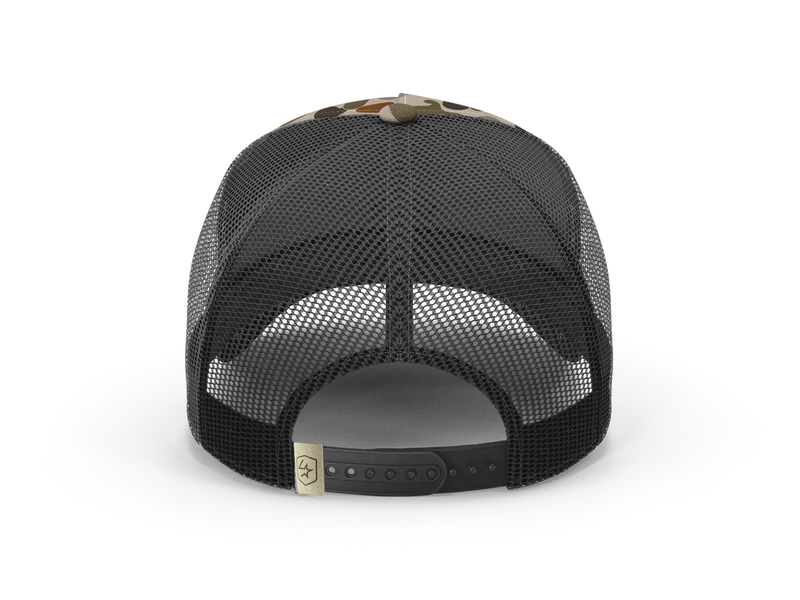 Load image into Gallery viewer, Lone Star Ropes Script Trucker Ball Cap - Old School Camo
