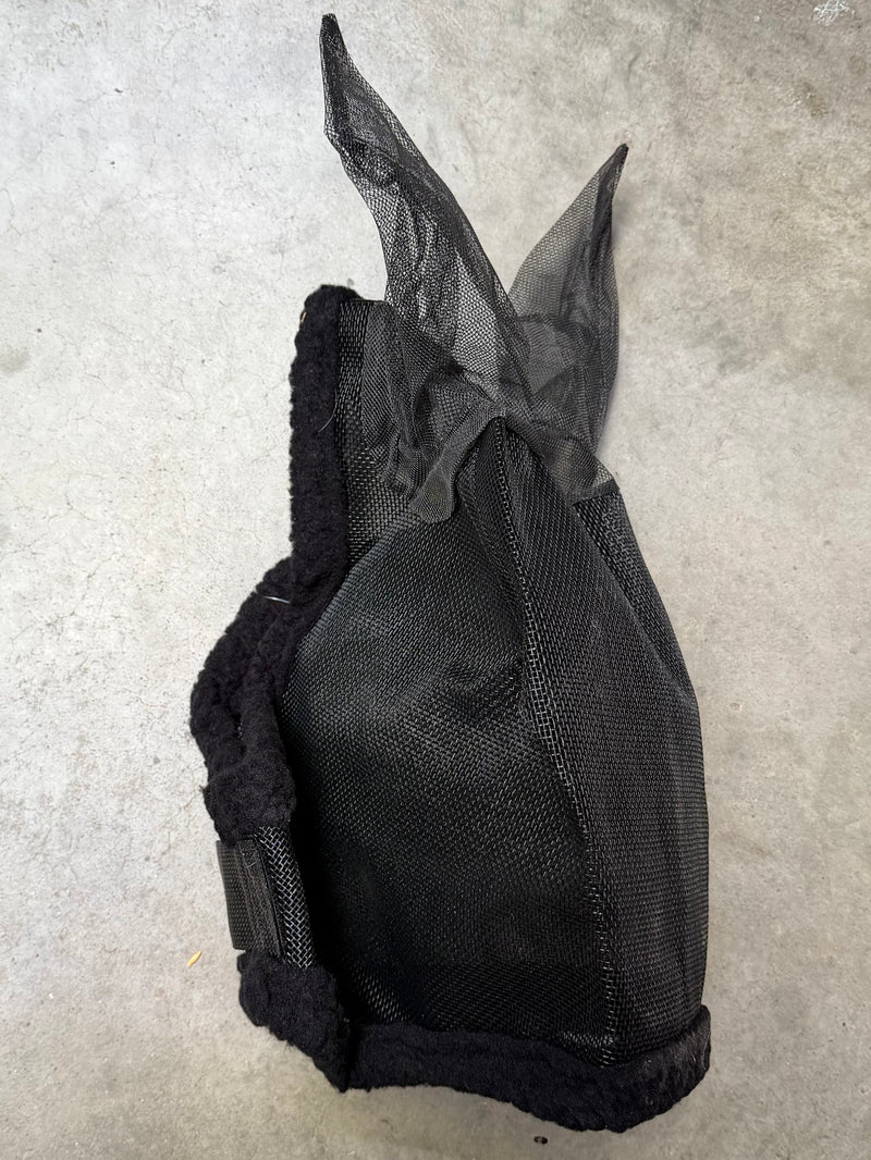 Load image into Gallery viewer, Used (Like New) Formay Deluxe Fly Mask w/ Ears - Black - Large
