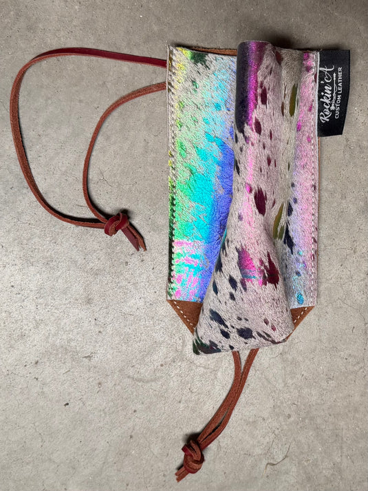 Used Rockin’ A Custom Leather Bottle Holder - Acid Washed Cowhide