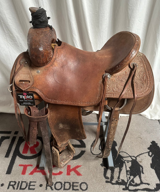 Used Triple R Roughout Rancher Saddle - 16