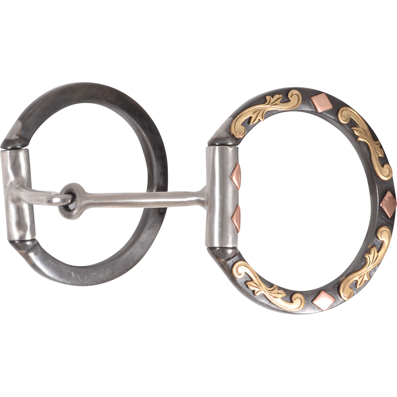 Load image into Gallery viewer, Classic Equine Sherry Cervi Browned Iron Diamond Dee Ring Smooth Snaffle Bit
