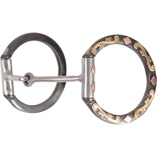 Classic Equine Sherry Cervi Browned Iron Diamond Dee Ring Smooth Snaffle Bit