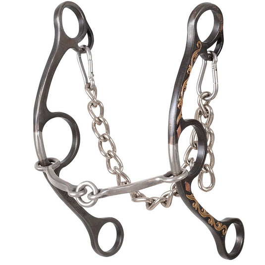 Classic Equine Sherry Cervi Browned Iron Diamond Long Shank O-Ring Square Snaffle Bit