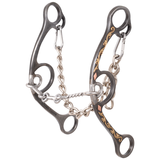 Classic Equine Sherry Cervi Browned Iron Diamond Short Shank II Small Twisted Wire Dogbone Bit