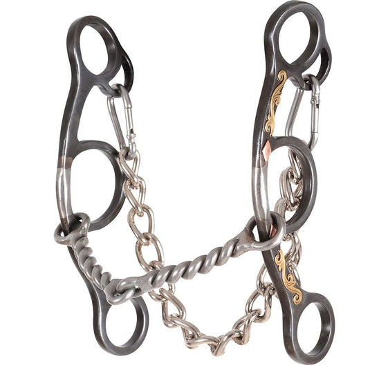 Classic Equine Sherry Cervi Browned Iron Diamond Short Shank Twisted Wire Snaffle Bit