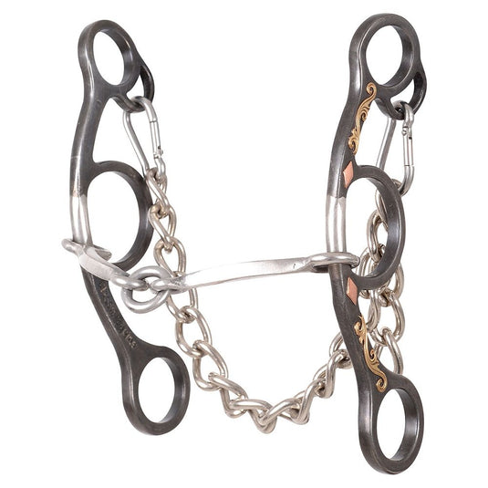 Classic Equine Sherry Cervi Browned Iron Diamond Short Shank O-Ring Square Snaffle Bit
