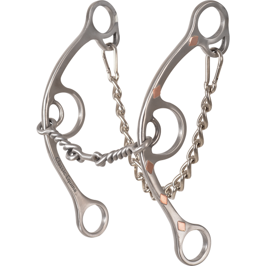 Classic Equine Sherry Cervi Stainless Steel Diamond Long Shank II Twisted Wire Dogbone Bit