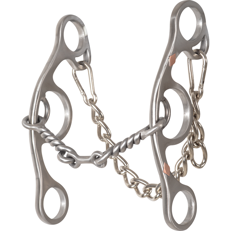Load image into Gallery viewer, Classic Equine Sherry Cervi Stainless Steel Diamond Short Shank II Twisted Wire Dogbone Bit
