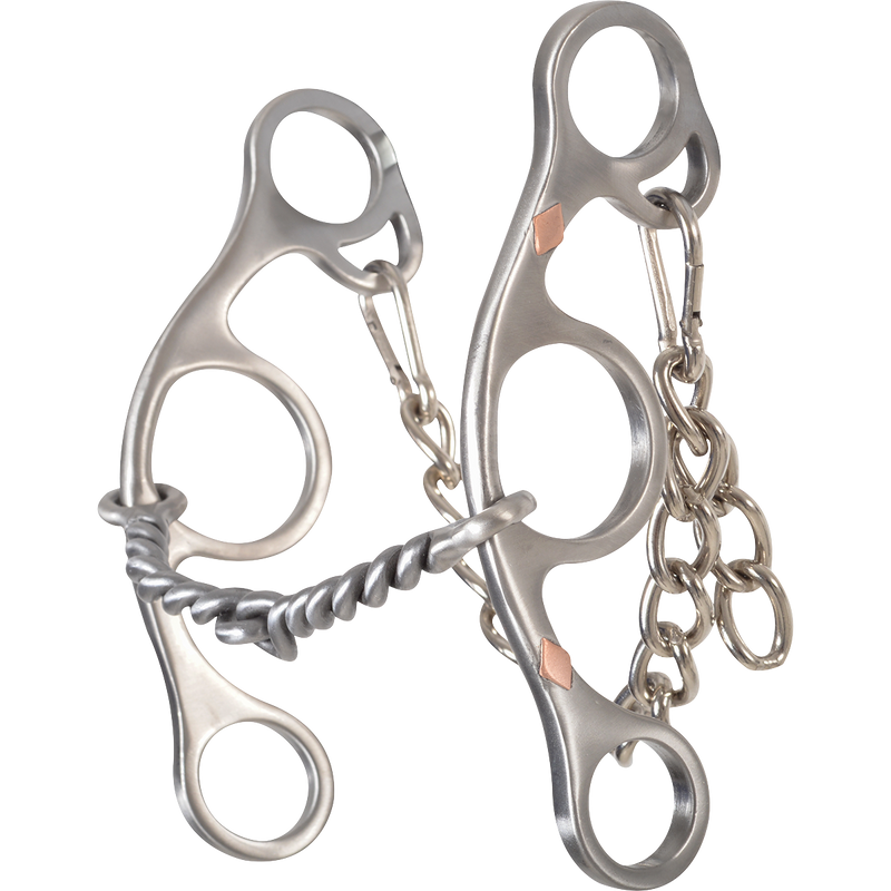 Load image into Gallery viewer, Classic Equine Sherry Cervi Stainless Steel Diamond Short Shank Twisted Wire Snaffle Bit
