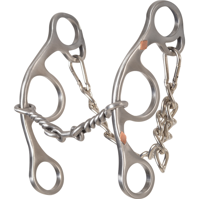Load image into Gallery viewer, Classic Equine Sherry Cervi Stainless Steel Diamond Short Shank Twisted Wire Dogbone Bit
