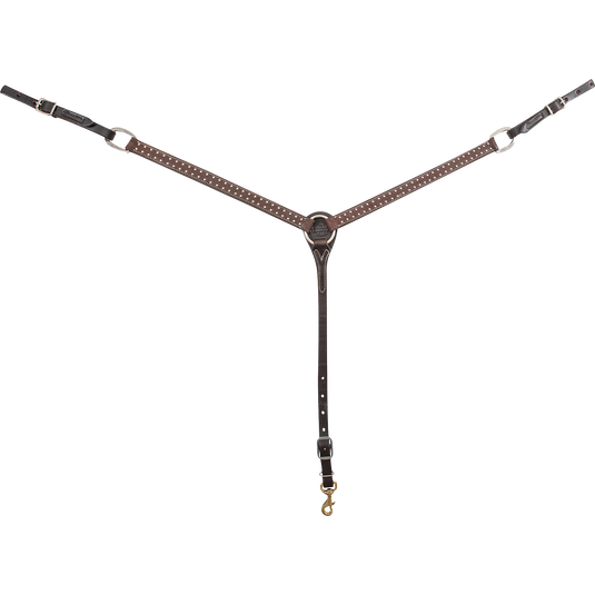 Martin Chocolate Roughout with Silver Dots Breast Collar - 1"