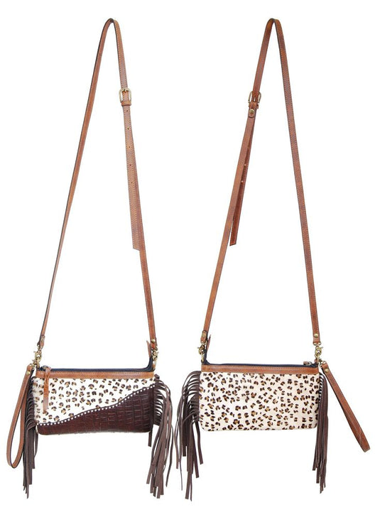 Rafter T Leopard Wristlet Handbag / Crossbody Purse