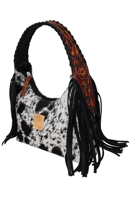 Rafter T Cowhide Handbag Purse with Fringe