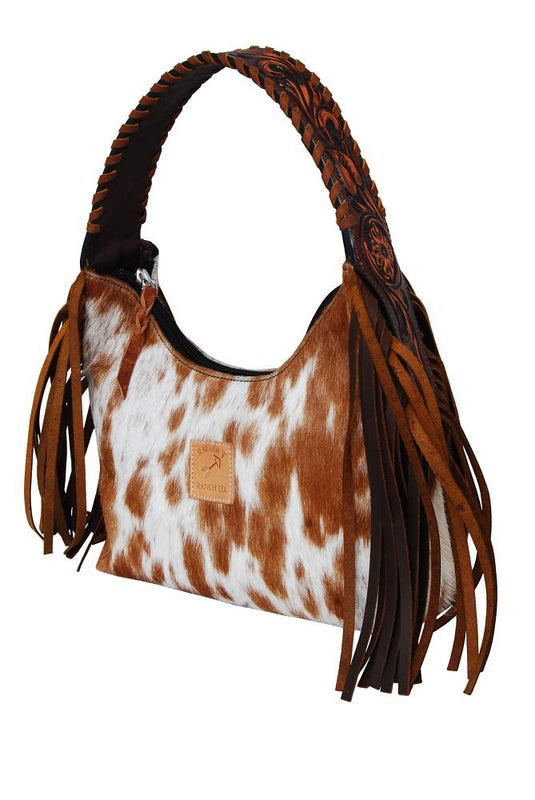 Rafter T Cowhide Handbag Purse with Fringe