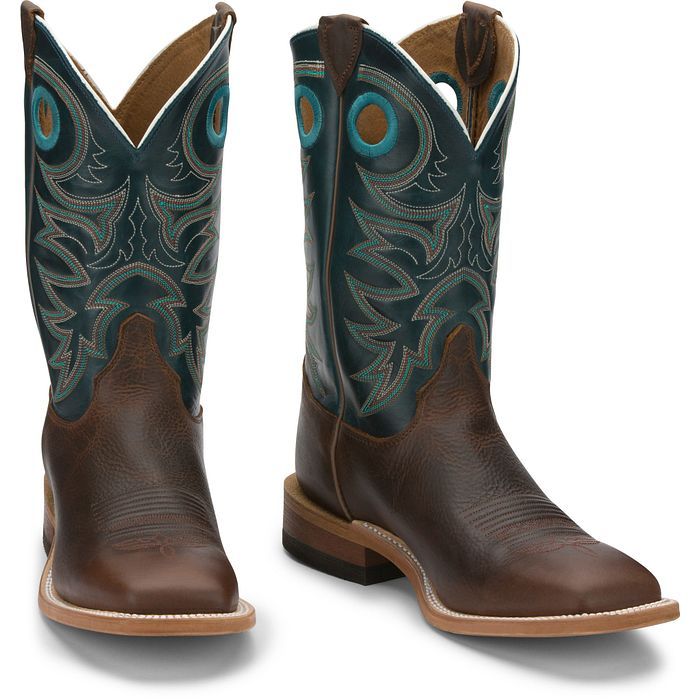 Load image into Gallery viewer, Justin 11" Austin Square Toe Cowhide Boot - Dark Brown
