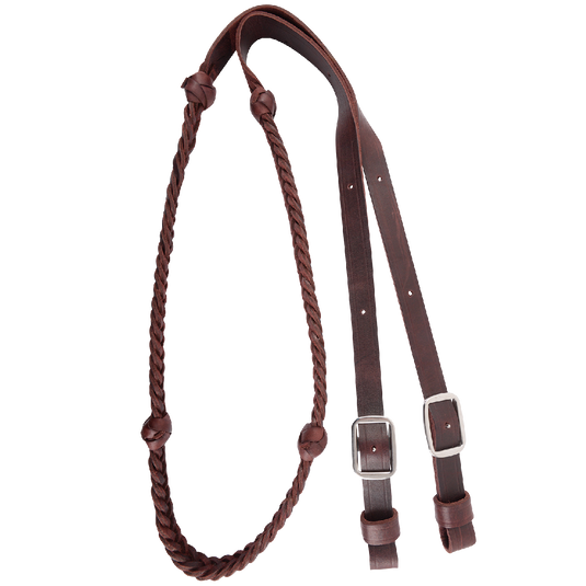 Martin Braided Latigo Barrel Rein with Knots - 7/8