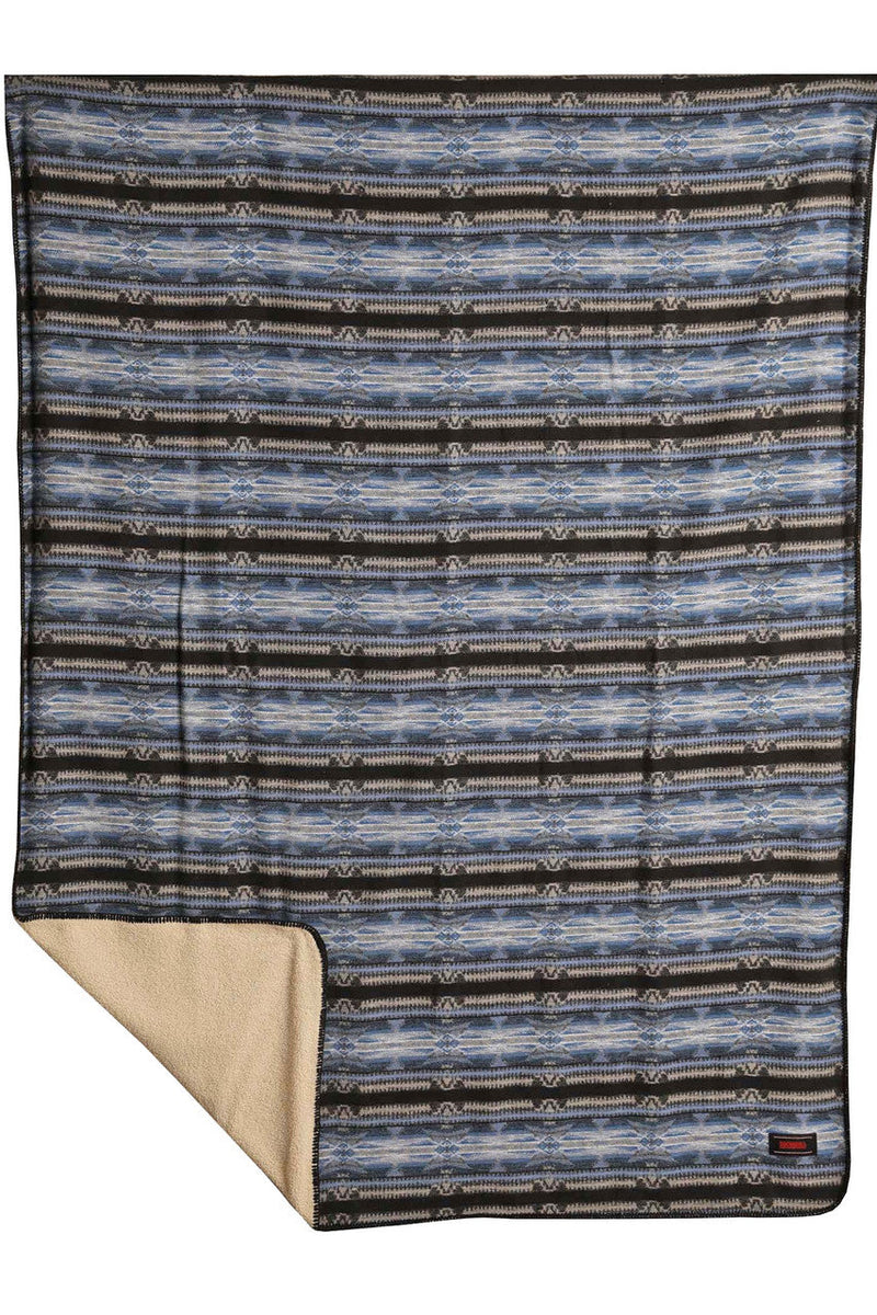 Load image into Gallery viewer, Rock &amp; Roll Lined Jacquard Aztec Berber Blanket - Blue - 52"x70"
