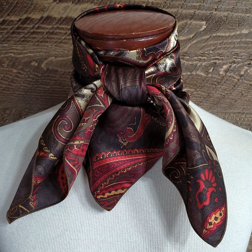 Load image into Gallery viewer, Heavy Weight Charmeuse Paisley &amp; Print Wild Rag - 36"x36"
