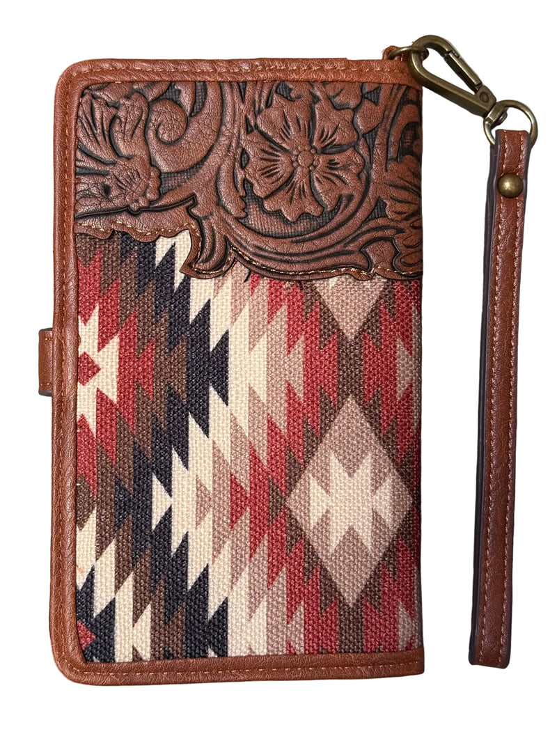Load image into Gallery viewer, Catchfly Floral Emboss &amp; Aztec Slim Wallet
