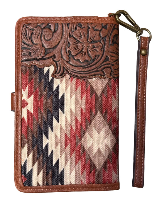 Catchfly Floral Emboss & Aztec Slim Wallet