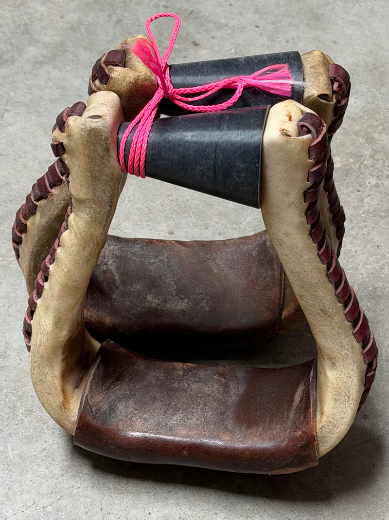 Load image into Gallery viewer, Used Slanted Rawhide Stirrups
