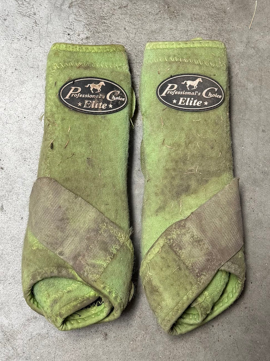 Used PC SMB Elite Protective Boots - Green - Medium - Front