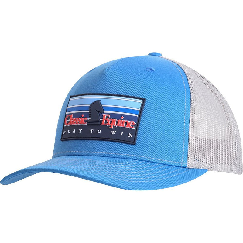 Load image into Gallery viewer, Classic Equine Rubber Patch Logo Ball Cap - Cobalt Blue/Gray
