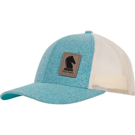 Classic Equine Faux Bolsa Leather Patch Ball Cap - Teal Heather/Birch