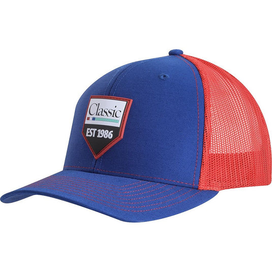 Classic Rope 5-Sided Rubber Patch Ball Cap - Royal/Red
