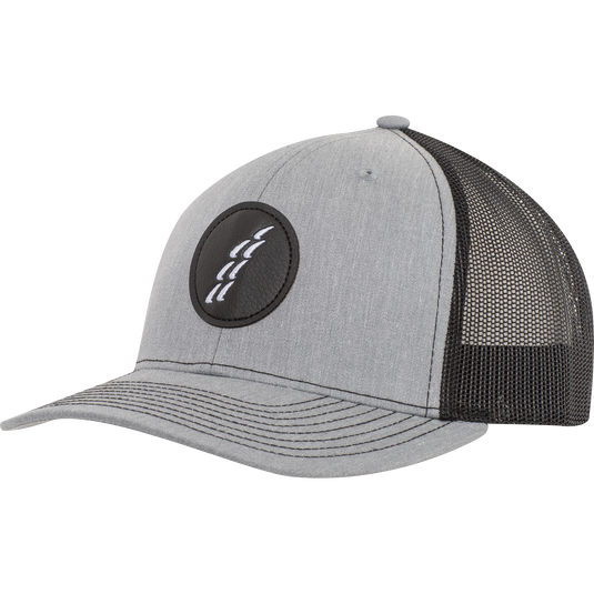 Rattler Rope Faux Leather Patch Logo Ball Cap - Gray Heather/Black
