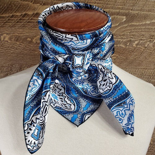 Load image into Gallery viewer, Heavy Weight Charmeuse Paisley &amp; Print Wild Rag - 36"x36"
