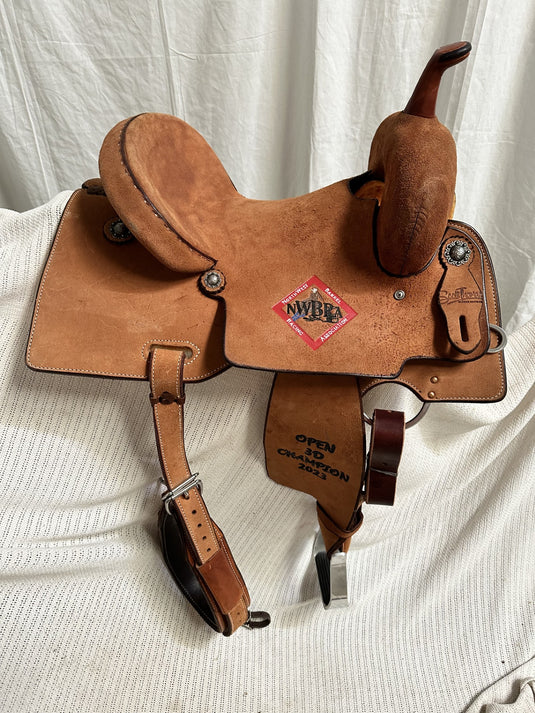 Used (NEW) Scott Thomas NWBRA Trophy Barrel Saddle 14.5