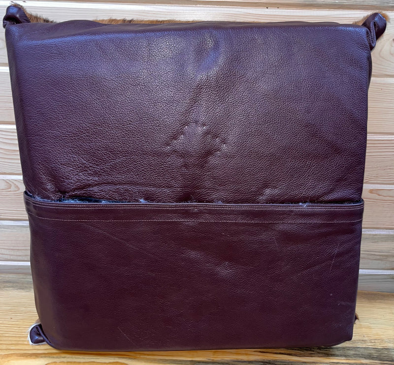 Load image into Gallery viewer, Cowhide &amp; Cross Pillow - Brown
