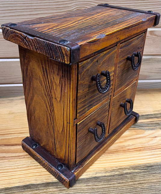 Wooden Jewelry Box - 4 Drawers