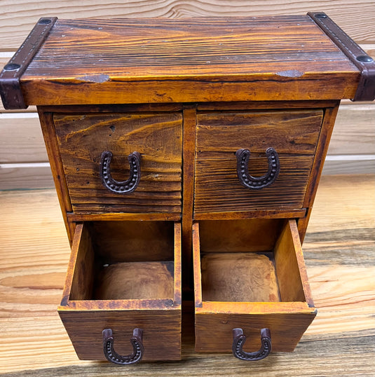 Wooden Jewelry Box - 4 Drawers