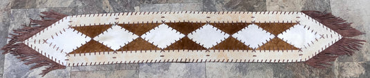 Laced Cowhide Diamonds & Fringe Table Runner - 72