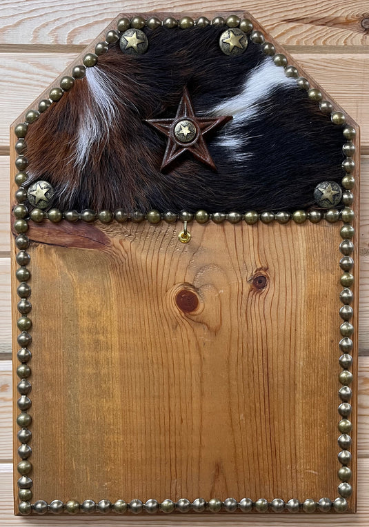 Cowhide & Dots & Star Calendar Plaque