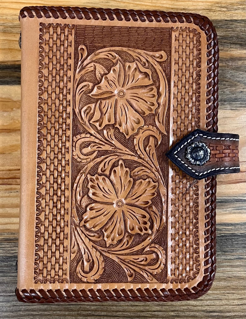Load image into Gallery viewer, Hand Tooled Leather Covered Planner/Organizer
