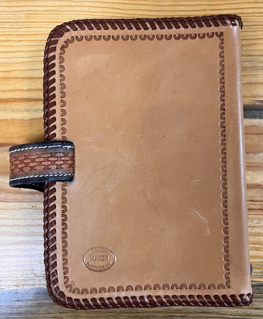 Hand Tooled Leather Covered Planner/Organizer