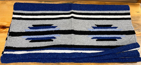 Mayatex Saddle Blanket - Blue/Black/White