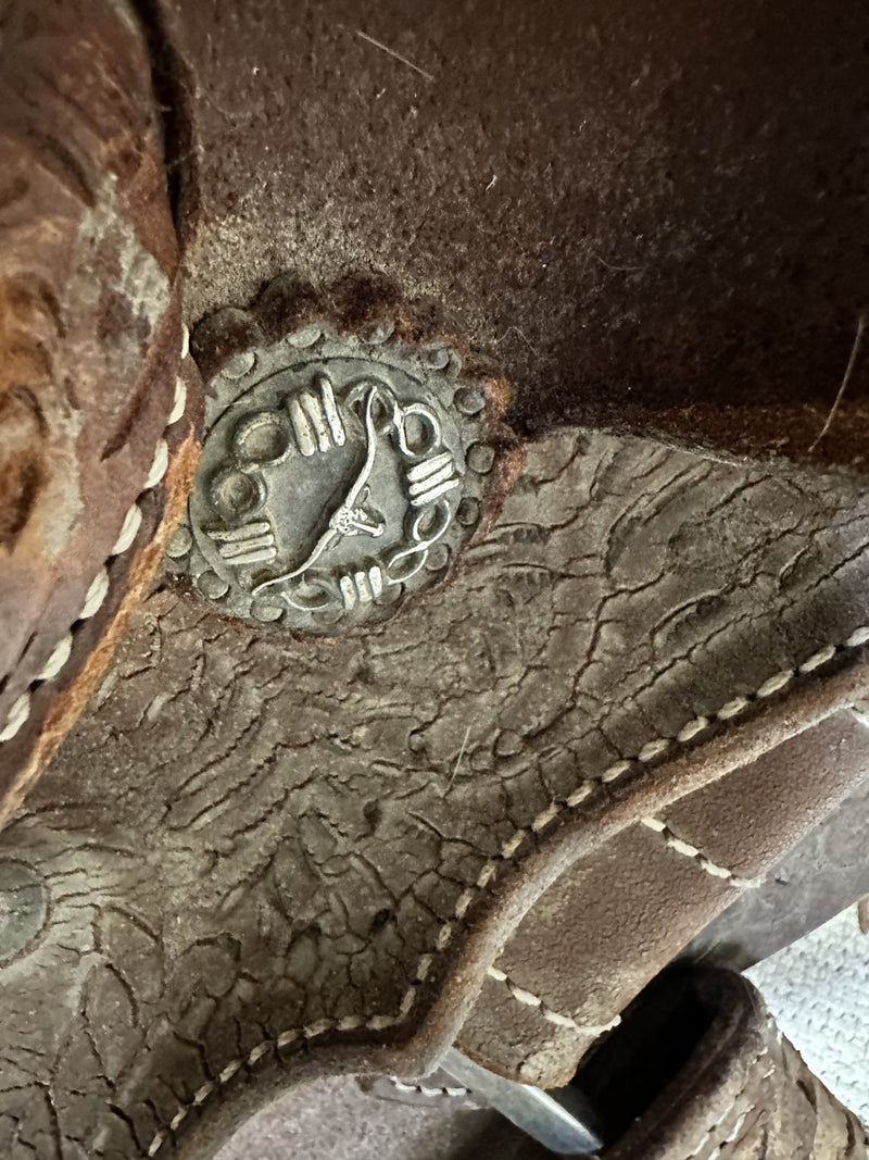 Load image into Gallery viewer, Used No Name 2003 Trophy Team Roper Saddle 15"
