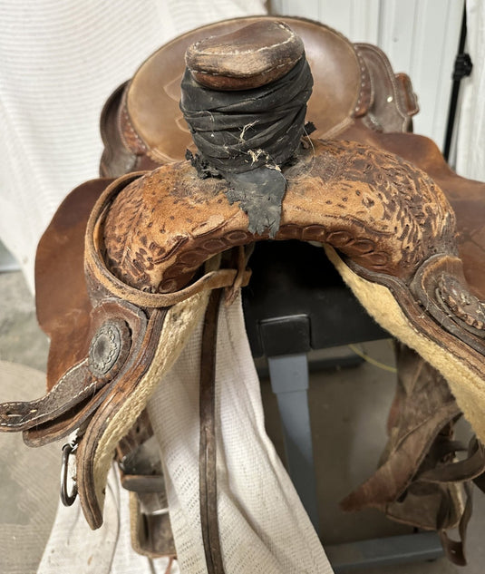 Used No Name 2003 Trophy Team Roper Saddle 15"