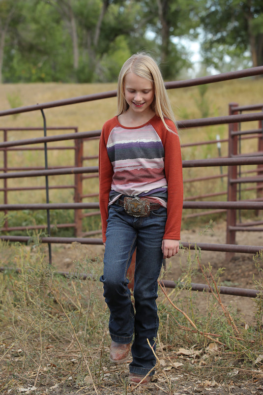 Cruel Girls Long Sleeve Raglan Shirt - Multi