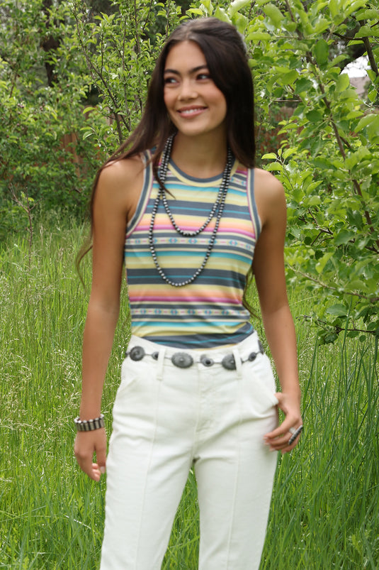 Cruel Womens Rib Knit Tank Top - Multi