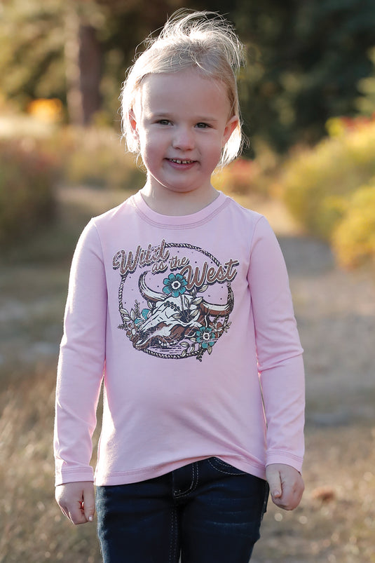 Cruel Girls Toddler Wild as the West Long Sleeve Tee Shirt - Pink