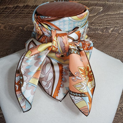 Load image into Gallery viewer, Heavy Weight Charmeuse Paisley &amp; Print Wild Rag - 36"x36"
